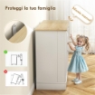 CREDENZA MODERNA CON SPAZIO DI ARCHIVIAZIONE, MOBILE BUFFET CON CASSETTO, RIPIANI REGOLABILI, PICCOLA DISPENSA DA CUCINA CON RIPIANI PORTA, BIANCO