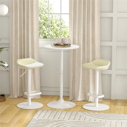 Tavolo Bar Isola Cucina Rotondo Alto Salvaspazio Ï60x102 cm Bianco