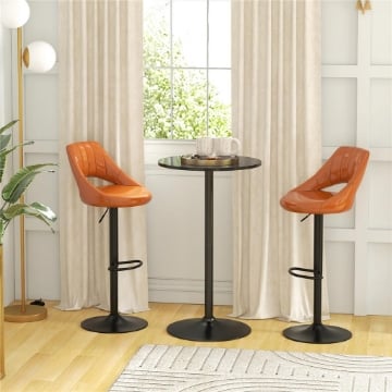 Tavolo Bar e Tavolo da Cucina Alto Rotondo, Ï60x102 cm, Nero