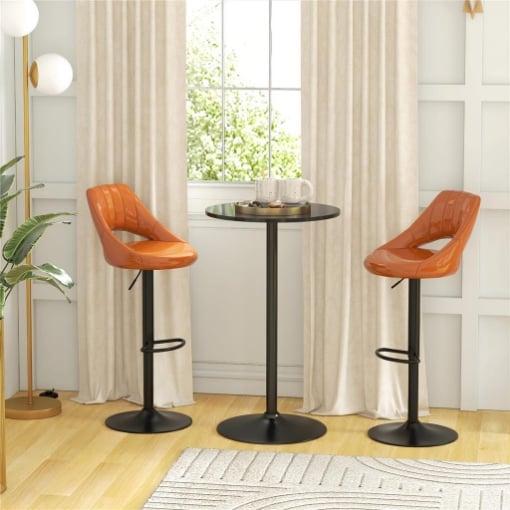 Tavolo Bar e Tavolo da Cucina Alto Rotondo, Ï60x102 cm, Nero