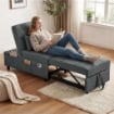 POLTRONA LETTO SINGOLO POLTRONCINA RECLINABILE 4-IN-1, GRIGIO