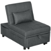 POLTRONA LETTO SINGOLO POLTRONCINA RECLINABILE 4-IN-1, GRIGIO