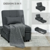 POLTRONA LETTO SINGOLO POLTRONCINA RECLINABILE 4-IN-1, GRIGIO