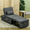 POLTRONA LETTO SINGOLO POLTRONCINA RECLINABILE 4-IN-1, GRIGIO
