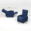 Poltrona Relax Reclinabile Manualmente a 160¦ con Poggiapiedi in Tessuto, Blu