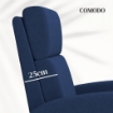 Poltrona Relax Reclinabile Manualmente a 160¦ con Poggiapiedi in Tessuto, Blu