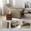 Poltrona Relax Reclinabile Manualmente a 160¦ con Poggiapiedi in Tessuto, Beige