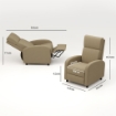 Poltrona Relax Reclinabile Manualmente a 160¦ con Poggiapiedi in Tessuto, Beige