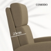 Poltrona Relax Reclinabile Manualmente a 160¦ con Poggiapiedi in Tessuto, Beige