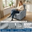DIVANO LETTO PIEGHEVOLE CONVERTIBILE CON SCHIENALE REGOLABILE E CUSCINO, GRIGIO