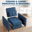 POLTRONA LETTO PIEGHEVOLE CON SCHIENALE REGOLABILE E CUSCINO, BLU