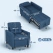 POLTRONA LETTO PIEGHEVOLE CON SCHIENALE REGOLABILE E CUSCINO, BLU