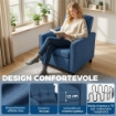 POLTRONA LETTO PIEGHEVOLE CON SCHIENALE REGOLABILE E CUSCINO, BLU