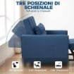 POLTRONA LETTO PIEGHEVOLE CON SCHIENALE REGOLABILE E CUSCINO, BLU