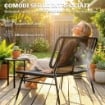 SET MOBILI GIARDINO RATTAN 4 PEZZI, DIVANO ESTERNO CON TAVOLINO METALLO, NERO