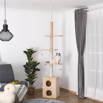 TIRAGRAFFI A SOFFITTO MULTILIVELLO 210-240CM CON CORDE IN JUTA GIALLO