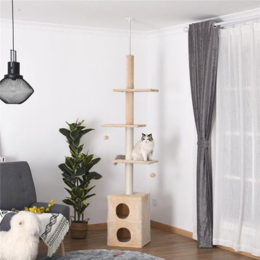TIRAGRAFFI A SOFFITTO MULTILIVELLO 210-240CM CON CORDE IN JUTA GIALLO