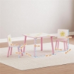 SET ARREDO CAMERETTA CON TAVOLO E 2 SEDIE PER BAMBINI DA 3-8 ANNI CON FANTASIA A STELLE, ROSA