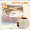 SET ARREDO CAMERETTA CON TAVOLO E 2 SEDIE PER BAMBINI DA 3-8 ANNI CON FANTASIA A STELLE, ROSA