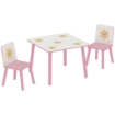 SET ARREDO CAMERETTA CON TAVOLO E 2 SEDIE PER BAMBINI DA 3-8 ANNI CON FANTASIA A STELLE, ROSA