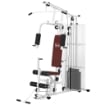 STAZIONE FITNESS MULTIFUNZIONE PER CASA E PALESTRA CON 4 IMBOTTITURE, IN ACCIAIO E PU, 150X110X210 CM, BIANCO