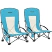 SET 2 SEDIE DA SPIAGGIA PIEGHEVOLI CON BRACCIOLI CON PORTABICCHIERI E BORSA DI TRASPORTO, BLU