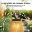 Set di 2 Lampade Solari in Rattan,con Accensione/Spegnimento Automatico, IP44, 16x16x21 cm, Marrone