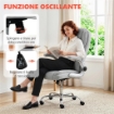 SEDIA ERGONOMICA, SCHIENALE ALTO VELLUTO STAMPATO, BRACCIOLI RIBALTABILI, BIANCO CREMA