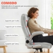 SEDIA ERGONOMICA, SCHIENALE ALTO VELLUTO STAMPATO, BRACCIOLI RIBALTABILI, BIANCO CREMA