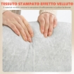 SEDIA ERGONOMICA, SCHIENALE ALTO VELLUTO STAMPATO, BRACCIOLI RIBALTABILI, BIANCO CREMA