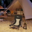 SEDIA DA SPIAGGIA PIEGHEVOLE CON SCHIENALE A RETE E PORTABICCHIERI, IN METALLO E TESSUTO OXFORD, 58X55X62 CM, NERO