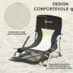 SEDIA DA SPIAGGIA PIEGHEVOLE CON SCHIENALE A RETE E PORTABICCHIERI, IN METALLO E TESSUTO OXFORD, 58X55X62 CM, NERO