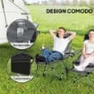SET 2 SEDIE DA CAMPEGGIO PIEGHEVOLI CON POGGIAPIEDI E PORTABICCHIERI, 82X50/100X88 CM, GRIGIO