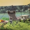 SEDIA DA CAMPEGGIO PIEGHEVOLE CON POGGIAPIEDI STACCABILE, PORTABICCHIERI E TASCA LATERALE, 82X100X88 CM, NERO