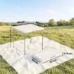 Tavolo da Campeggio Quadrato Pieghevole in Metallo e HDPE, 86x86x74 cm, Bianco