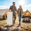 Tavolo da Campeggio Quadrato Pieghevole in Metallo e HDPE, 86x86x74 cm, Bianco