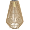 Lampada Solare Impermeabile con Accensione Automatica, in Rattan e Acciaio, 35x35x55 cm, Giallo