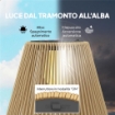 Lampada Solare Impermeabile con Accensione Automatica, in Rattan e Acciaio, 35x35x55 cm, Giallo