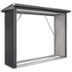 CAPANNO PORTALEGNA IN ACCIAIO DA ESTERNO, BASE RIALZATA E TETTO INCLINATO, 213X66.5X150 CM, GRIGIO SCURO