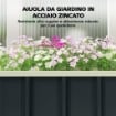 Letto per Orto Rialzato con Fondo Aperto e Bordi Piegati in Acciaio, 136x52x31 cm, Grigio Scuro