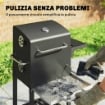 Barbecue a Carbone con Termometro per Patio e Giardino, Nero