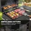 Barbecue a Carbone con Termometro per Patio e Giardino, Nero