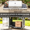 Gas Barbecue, 6 Burners, Side Burner, Cast Iron Grill, Cabinet Included.