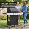 BARBECUE A GAS CON 3 FUOCHI E BRUCIATORE LATERALE, 109X50X109 CM, NERO