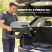 BARBECUE ELETTRICO 2300W, PORTATILE DA TAVOLO CON RIPIANI LATERALI, COLORE NERO.