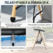 Dondolo 3 Posti con Tettoia Regolabile e Cuscino, in Acciaio, Texteline e Poliestere, 208x125x180 cm, Grigio