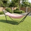 SUPPORTO PER AMACA REGOLABILE E ANTISCIVOLO CON GANCI A S, IN ACCIAIO, 278X97X112 CM NERO