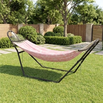 SUPPORTO PER AMACA REGOLABILE E ANTISCIVOLO CON GANCI A S, IN ACCIAIO, 278X97X112 CM NERO
