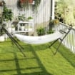 SUPPORTO PER AMACA REGOLABILE E ANTISCIVOLO CON GANCI A S, IN ACCIAIO, 278X97X112 CM NERO