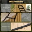 SUPPORTO PER AMACA REGOLABILE E ANTISCIVOLO CON GANCI A S, IN ACCIAIO, 278X97X112 CM NERO